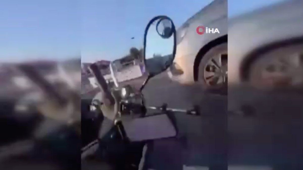 İstanbul’da motosikletli sürücünün ölümden döndüğü anlar kamerada